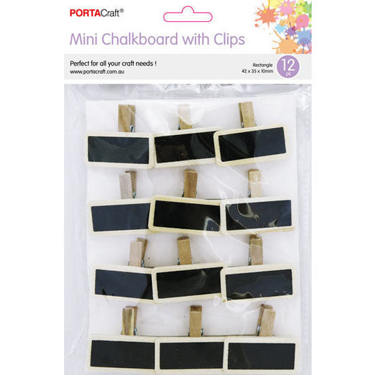 Chalkboard Pegs 42x35mm 12pk Rectangle