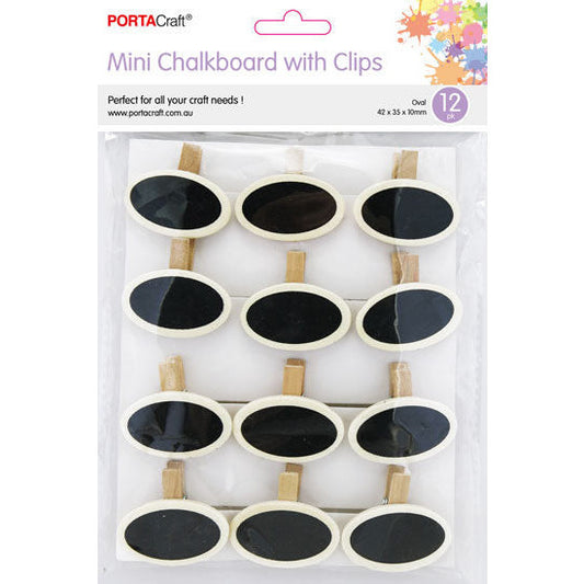 Chalkboard Pegs 42x35mm 12pk Oval