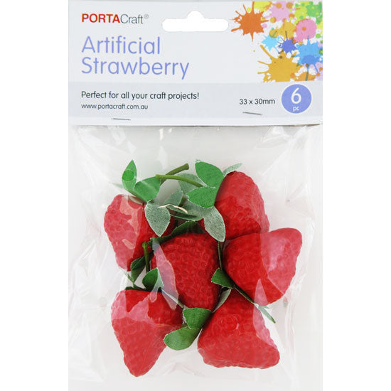 Artificial Fruit Strawberry 30x33mm 6pc