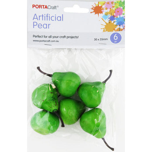 Artificial Fruit Pear 30x35mm 6pc