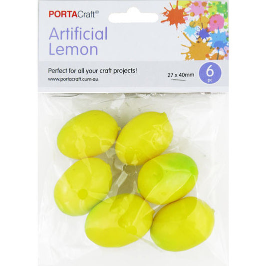 Artificial Fruit Lemon 27x40mm 6pc