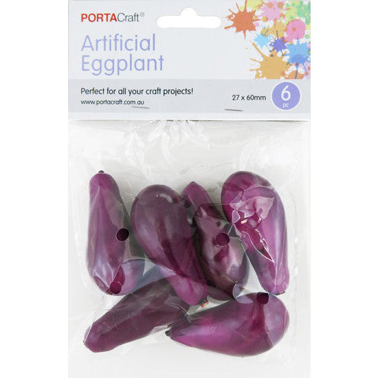 Artificial Fruit Eggplant 25x60mm 6pc
