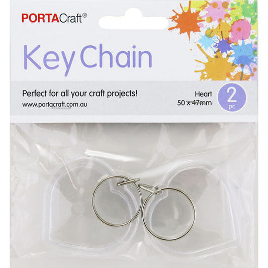 Key Tags Photo Heart 47x50mm 2pk Clear