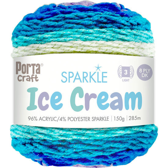 Ice Cream Sparkle Yarn 150g 285m - Speedway