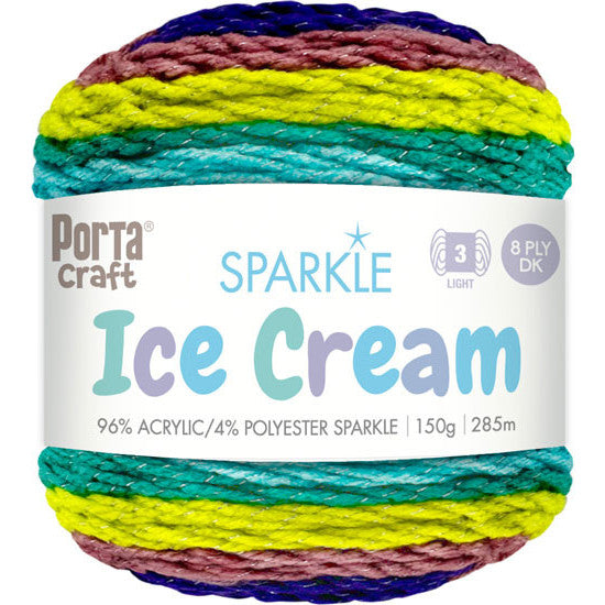 Ice Cream Sparkle Yarn 150g 285m - Unicorn