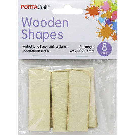 Laser Cut Rectangles 62x22x1.6mm 8pk