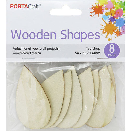 Laser Cut Teardrops 64x35x1.6mm 8pk