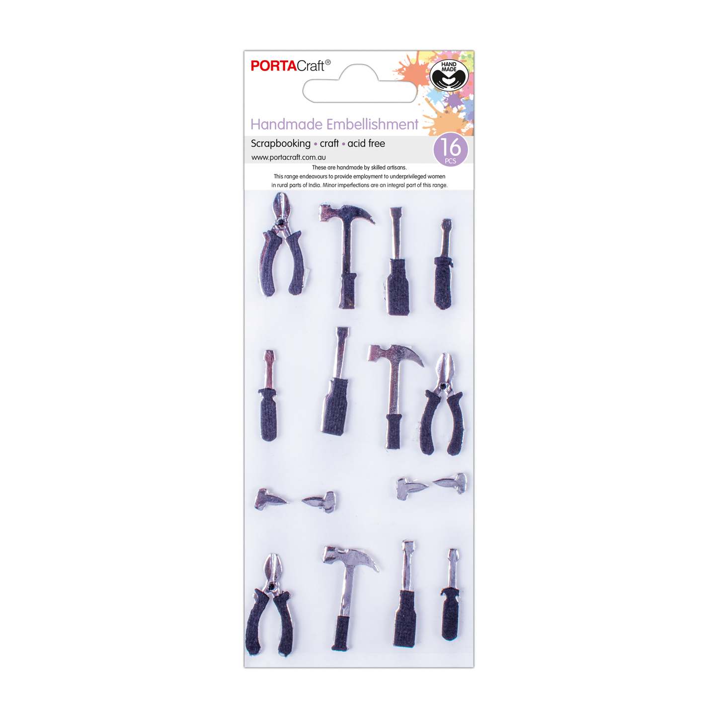 Silver Hardware Tools Handmade Embellishments 16pcs