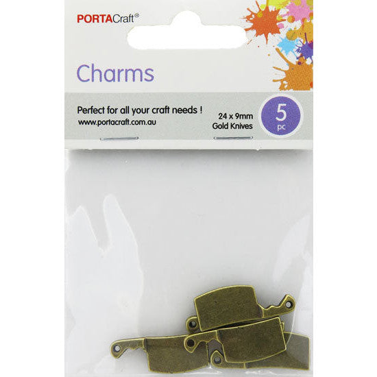 Charms Metal 5pc 24x9mm Cleavers Antique