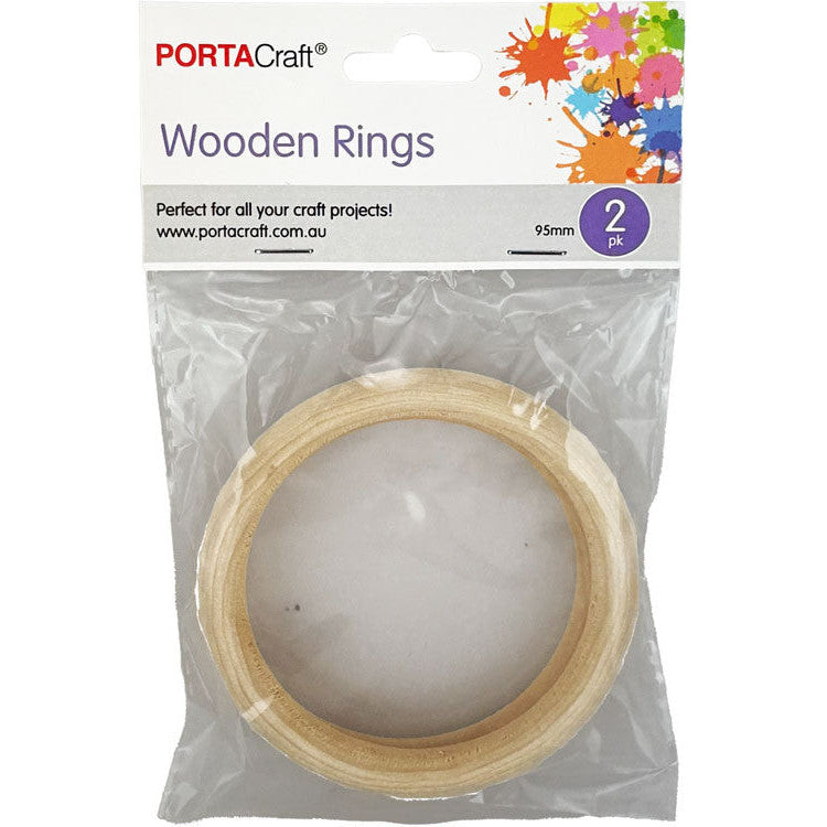 Wooden Rings 95mm 2pk