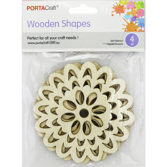 Laser Cut Filigree Flowers 100mm 4pk