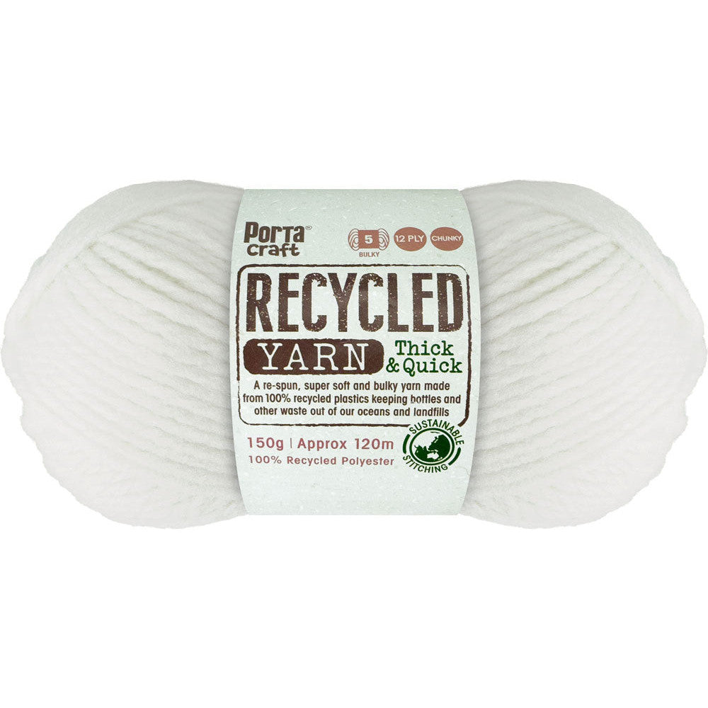 Recycled Yarn 150g 12ply - Solid Vintage White