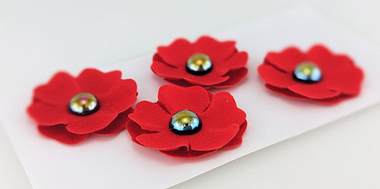 Flowers Poppy 30mm 8pk Velvet