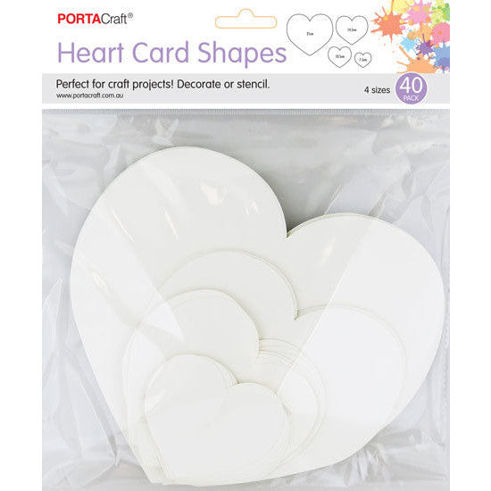 Cardstock Hearts 7.5cm 10.5cm 14.5cm 21cm 40pk