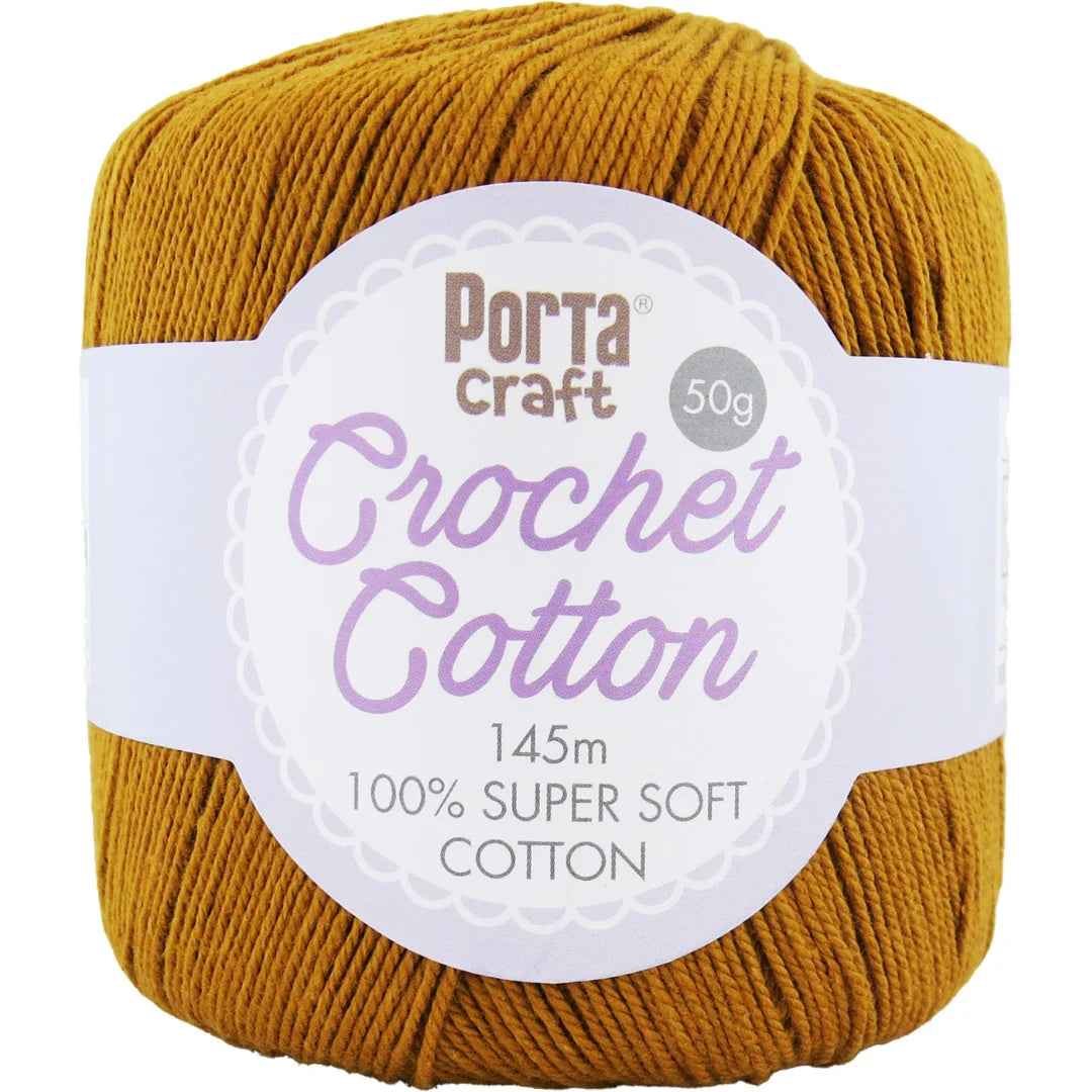 Crochet Cotton 50g 145m 3ply - Ochre