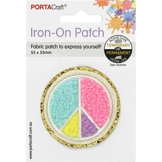 Iron-on & Self-Adhesive Patch Peace Sign 55x55mm