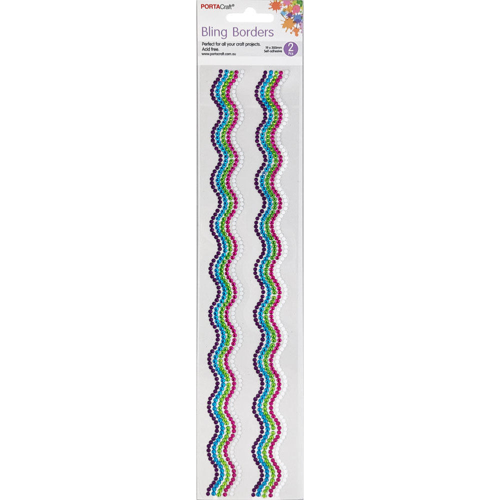 Rhinestone Borders Waves 19mm x 30cm 2pk - Mermaid Fantasy