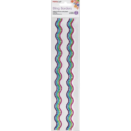 Rhinestone Borders Waves 19mm x 30cm 2pk - Mermaid Fantasy