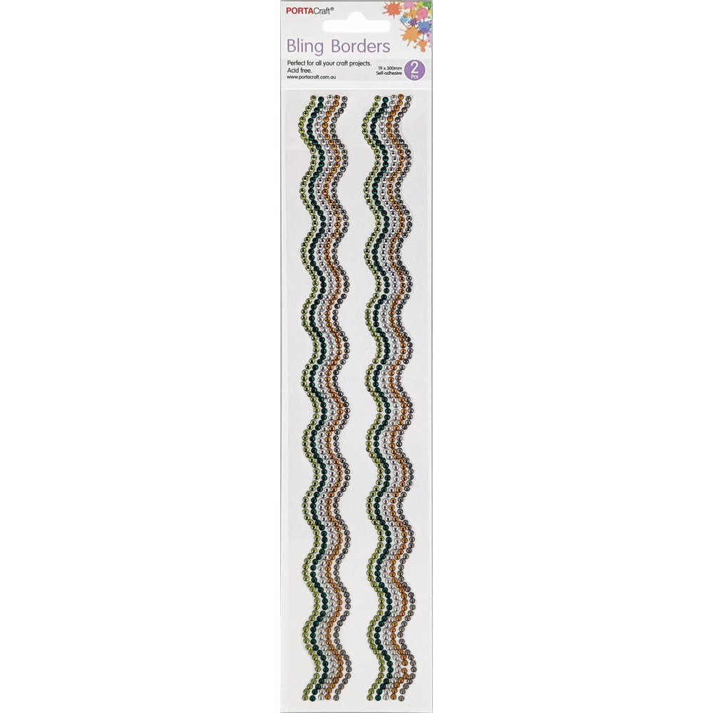 Rhinestone Borders Waves 19mm x 30cm 2pk - Crafter's Mine