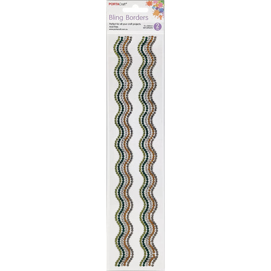 Rhinestone Borders Waves 19mm x 30cm 2pk - Crafter's Mine