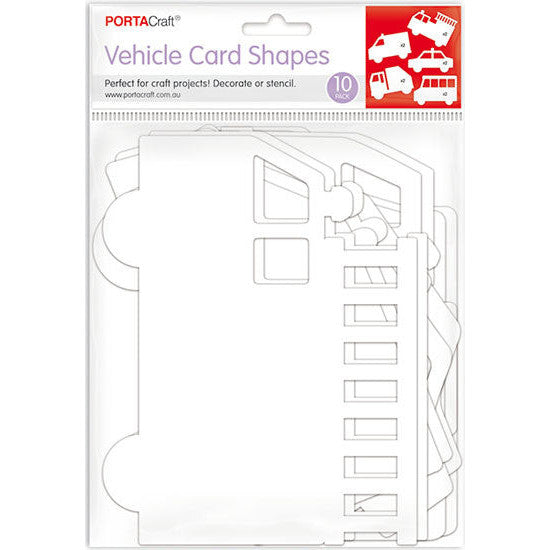 Card Shapes Vehicles 10pk