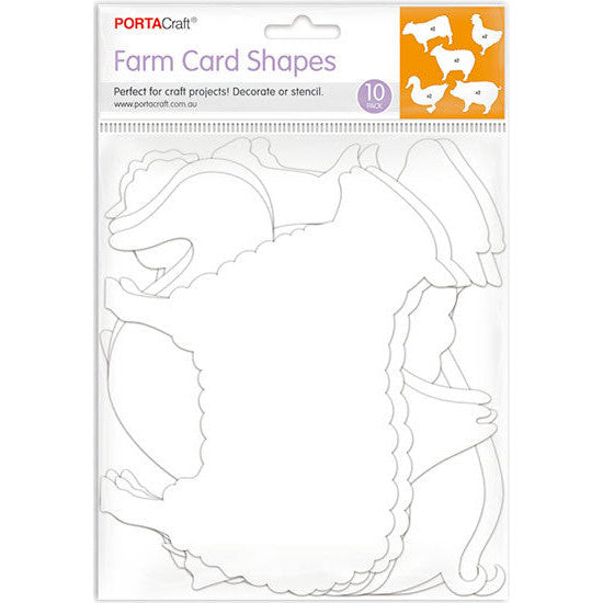 Card Shapes Farm Animals 10pk