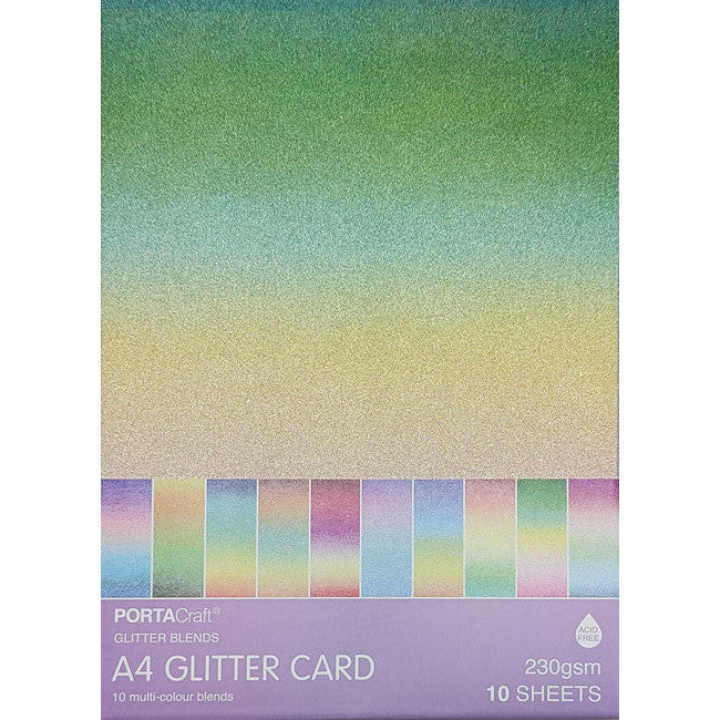 Glitter Card A4 230gsm 10pk Multicolour Blends
