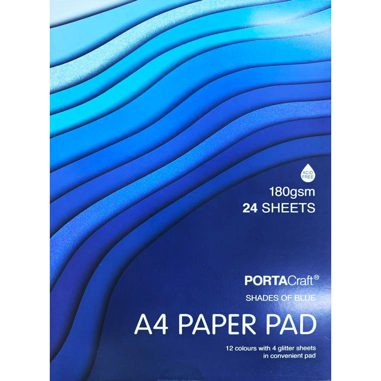 Paper Pad A4 180gsm 24pk Blues