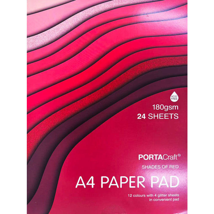 Paper Pad A4 180gsm 24pk Reds