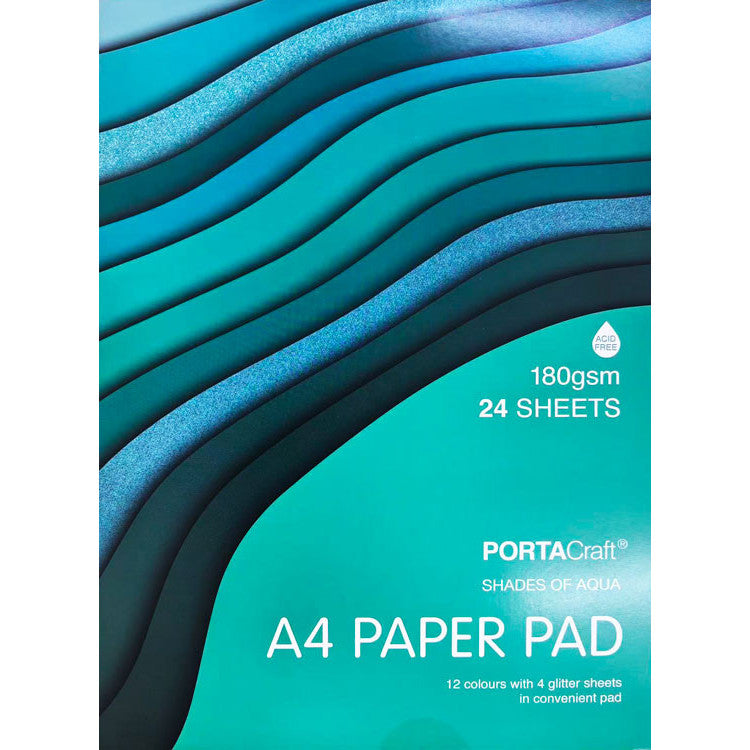 Paper Pad A4 180gsm 24pk Aquas