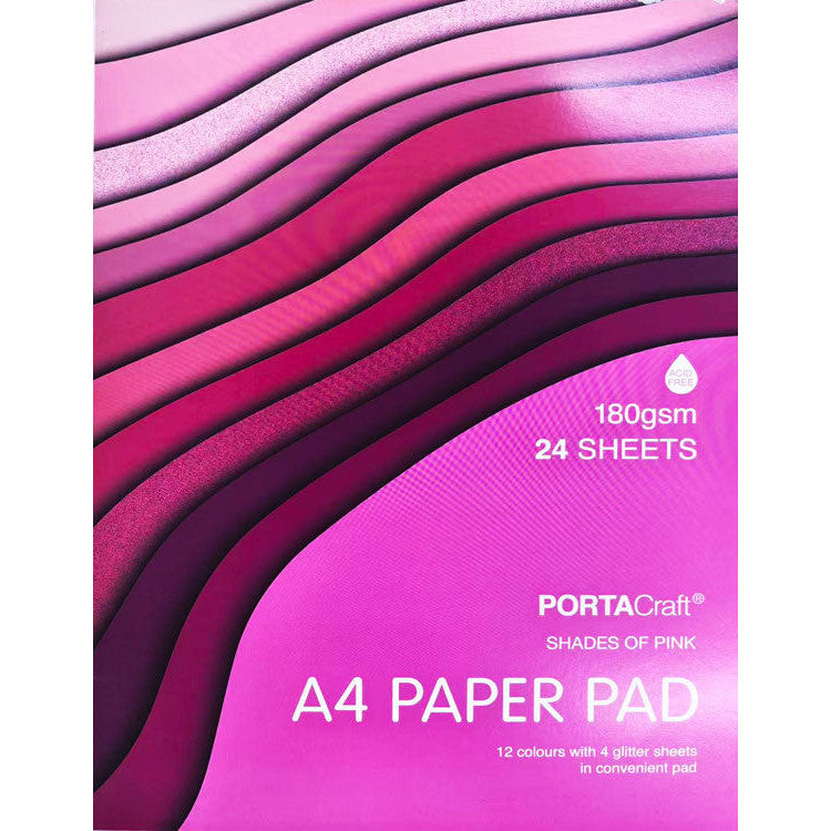 Paper Pad A4 180gsm 24pk Pinks