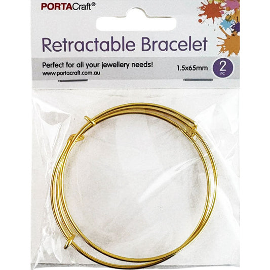 Bangle Adjustable 1.5x65mm 2pk Golden