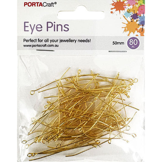 Eye Pins 50mm 80pk Golden