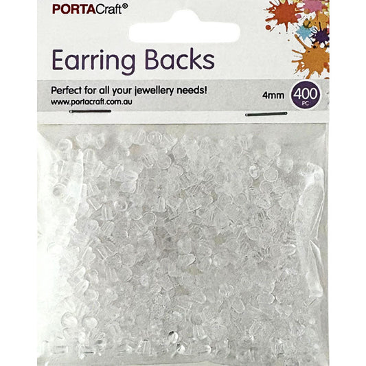 Earring Rubber Stoppers 4mm 400pk Clear