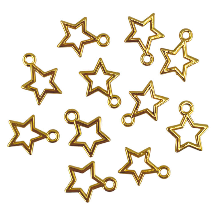 Stars Metal Charms in Golden Colour 10pc