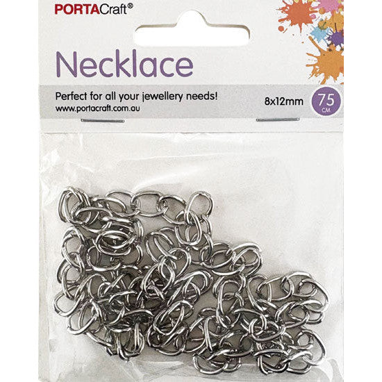 Necklace Chain 75cm 8x12mm Links Silvered