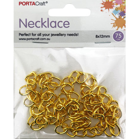Necklace Chain 75cm 8x12mm Links Golden