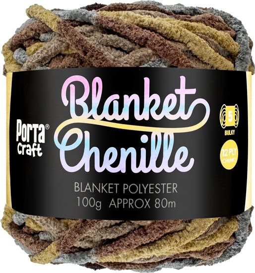 Chenille Blanket Yarn 100g 80m 12ply - Leatherbound