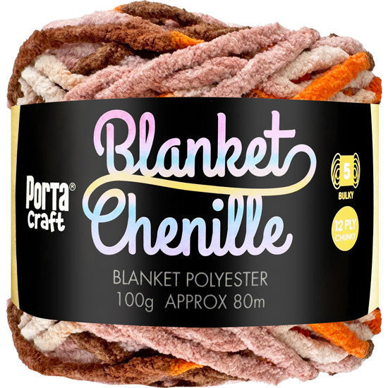 Chenille Blanket Yarn 100g 80m 12ply - Outback