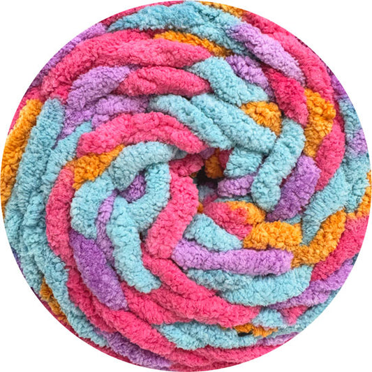 Chunky Chenille Yarn 200g 58m 16ply - Multi Pixie Coral