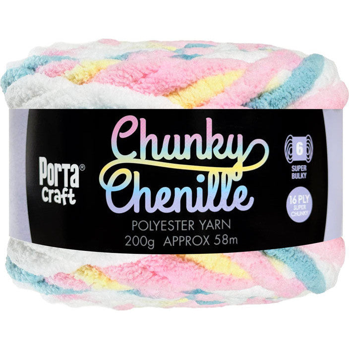 Chunky Chenille Yarn 200g 58m Multi Easter Egg