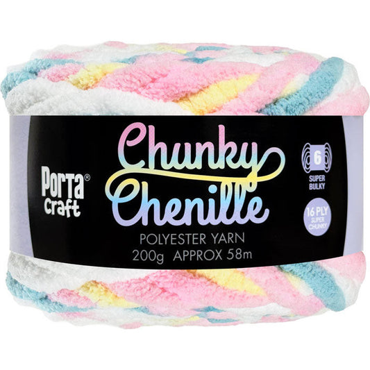 Chunky Chenille Yarn 200g 58m Multi Easter Egg