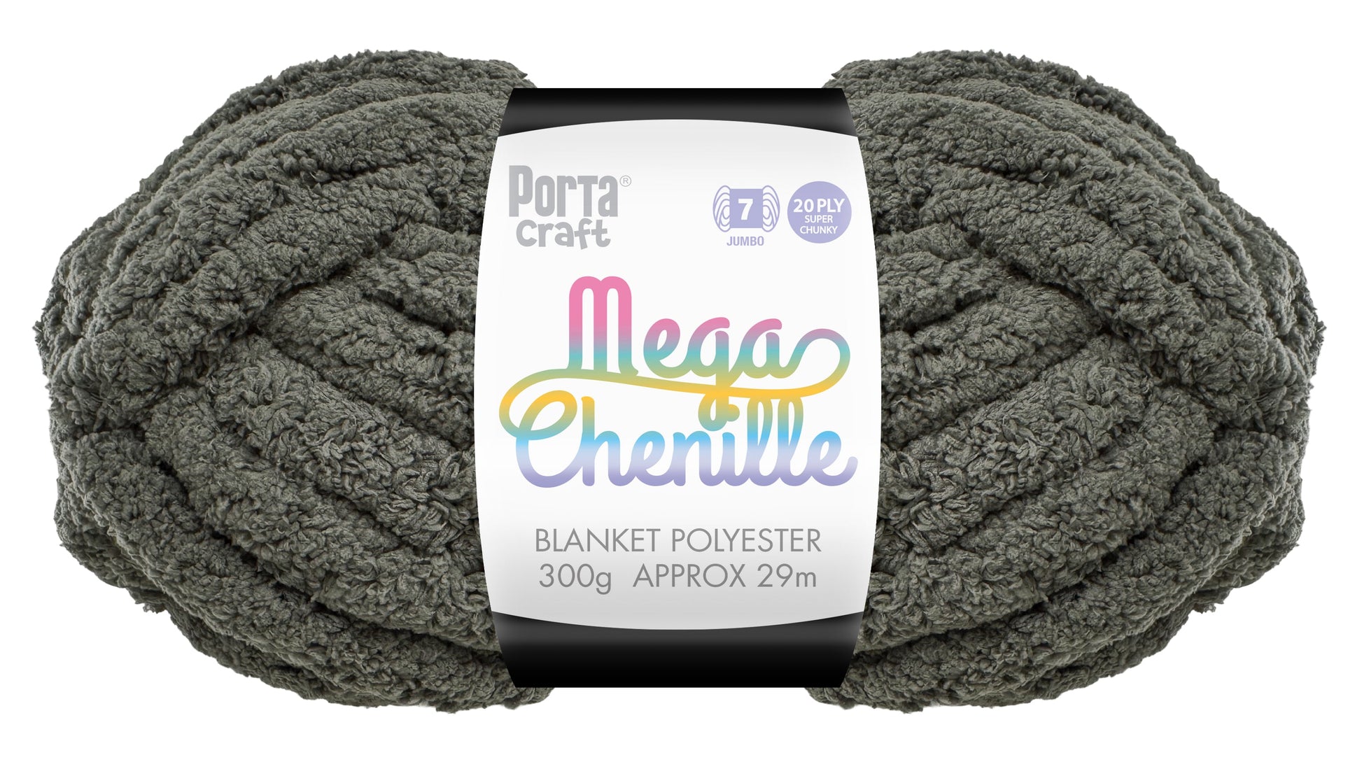 Mega Chenille Yarn 300g 29m Solid Dove Grey