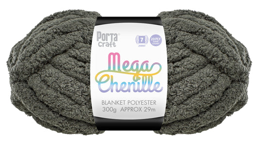 Mega Chenille Yarn 300g 29m Solid Dove Grey