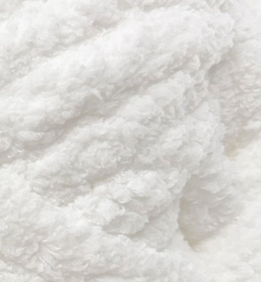 Chenille Jumbo Thick Yarn in Pure White Colour