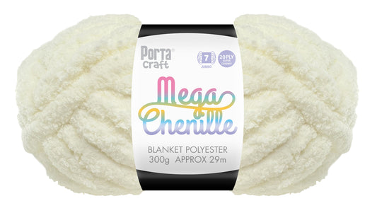 Mega Chenille Yarn 300g 29m Solid Cream