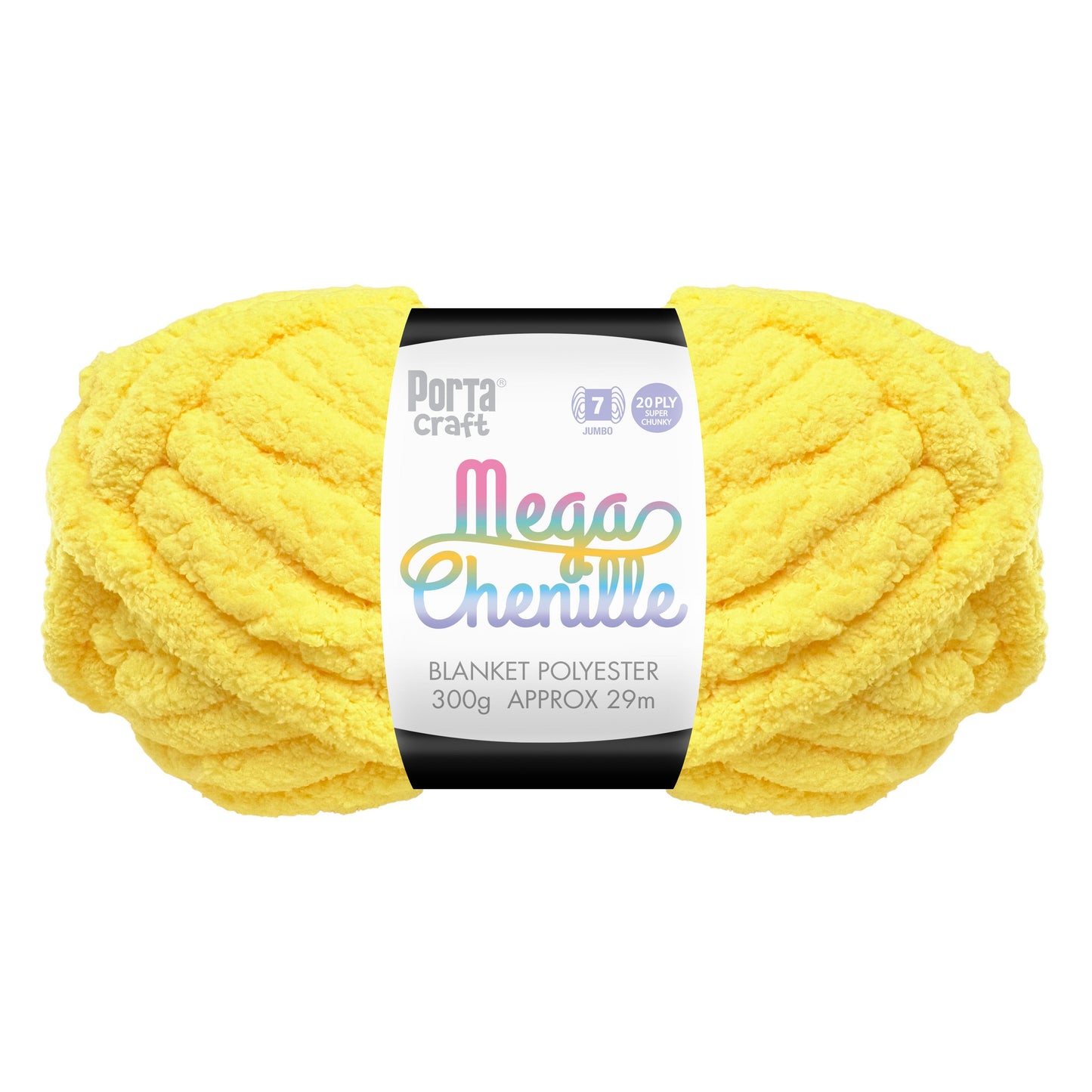 Mega Chenille Yarn 300g 29m Solid Lemon