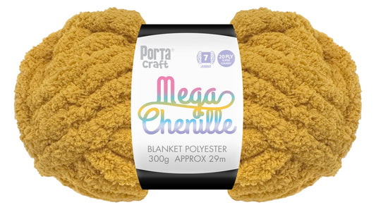 Mega Chenille Yarn 300g 29m Solid Mustard