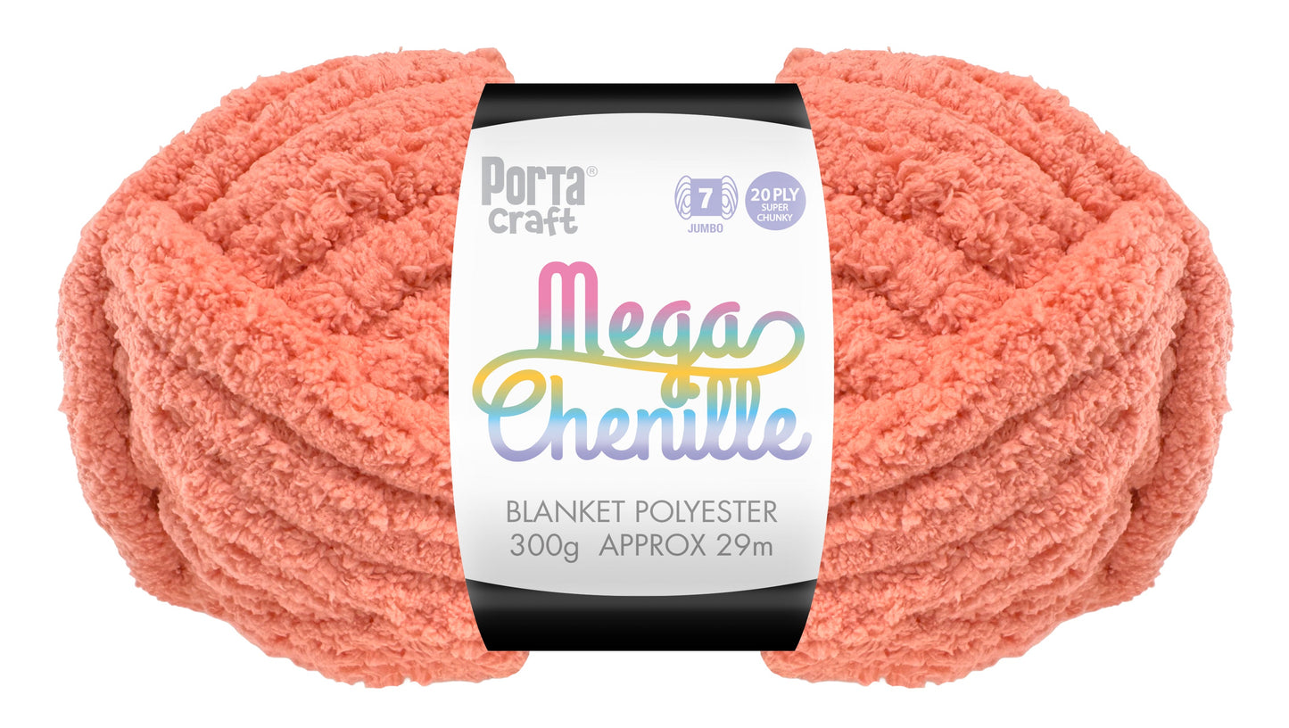 Mega Chenille Yarn 300g 29m Solid Salmon