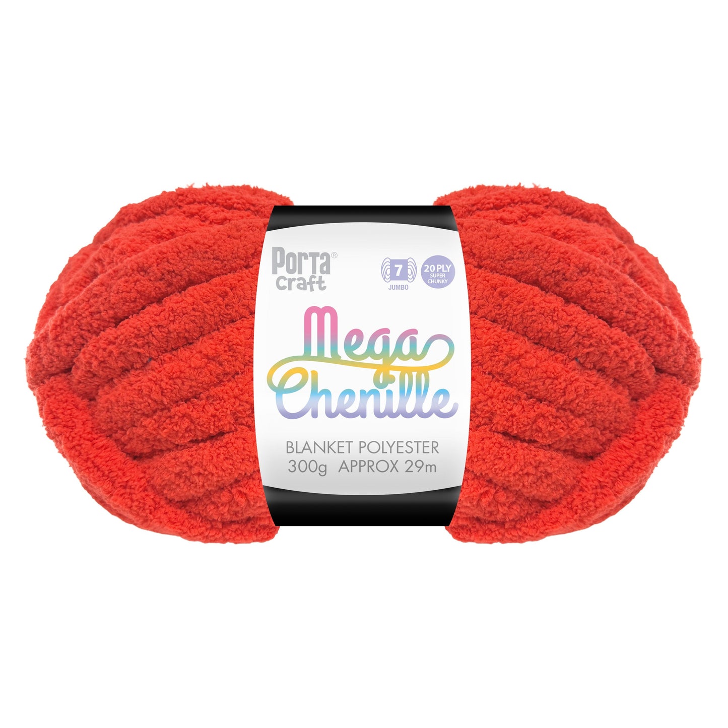Mega Chenille Yarn 300g 29m Solid Red